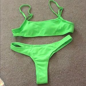 Green neon bikini